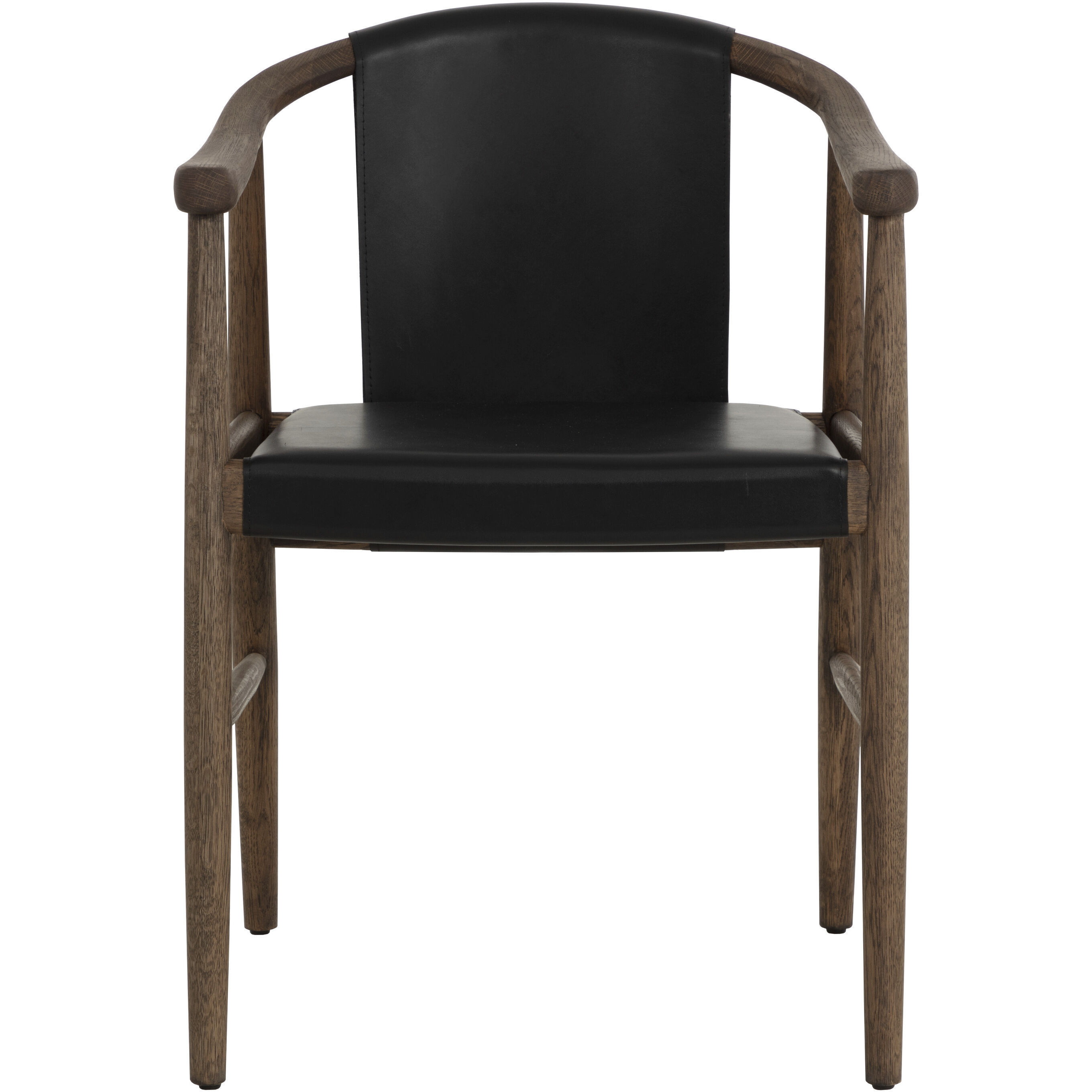 Aran Onyx Leather Dining Armchair